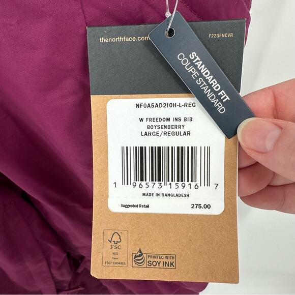 The North Face Freedom Insulated Snow Bibs in boysenberry Size L - Picture 7 of 15